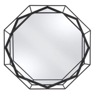 Zrcadlo s černým rámem Linea 50 cm Present Time (Barva- černá)