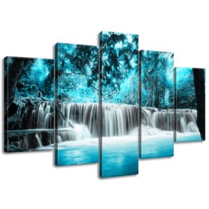 Gario Obraz na plátně Vodopád v modré džungli Rozměry (š x v): 100 x 63 cm
