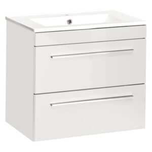 Závěsná skříňka pod umyvadlo - TWIST 820 white, šířka 60 cm, bílá/lesklá bílá