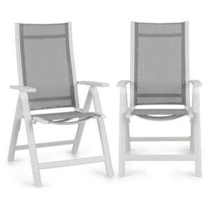 Blumfeldt Cádiz, skládací židle, sada 2 kusů, 59,5 x 107 x 68 cm, comfortmesh, hliník/bílá