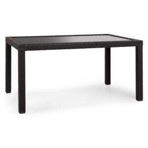 Blumfeldt Peniche, zahradní stůl, 150 x 90 cm, polyratan, hliník, skleněný, černý