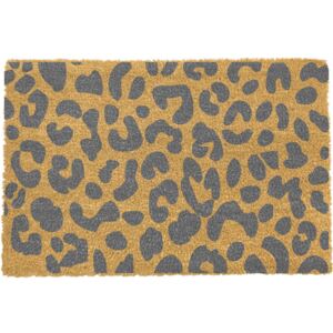 Šedá rohožka z přírodního kokosového vlákna Artsy Doormats Leopard, 40 x 60 cm