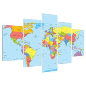 Obraz mapy světa (150x105 cm)