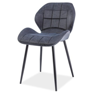 Čalouněná jídelní židle v barvě šedý grafit s elegantním prošíváním KN1028