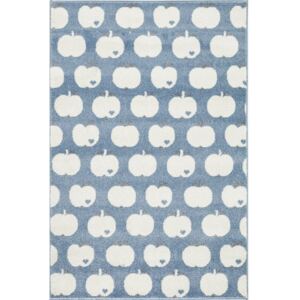 Livone Dětský koberec Jablíčka barva: modrá-bílá, rozměr: 120 x 180 cm