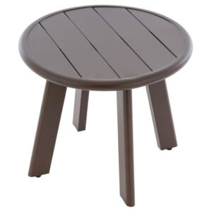 Kulatý hliníkový stolek, tmavě hnědý - D70690