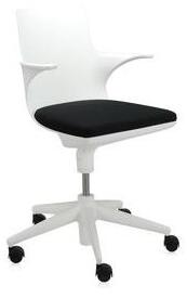 Kartell - Židle Spoon na kolečkách - bílá, černá