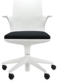 Kartell - Židle Spoon na kolečkách - bílá, černá