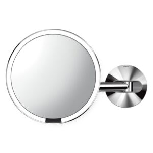 Simplehuman nástěnné kosmetické zrcadlo s LED osvětlením Sensor, síťové, 20 cm | lesklá nerez