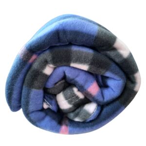 Fleecová deka káro modrá/růžová 150x200 cm