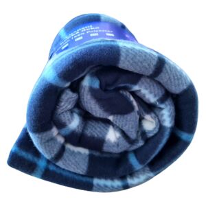 Fleecová deka káro modrá/bílá 150x200 cm