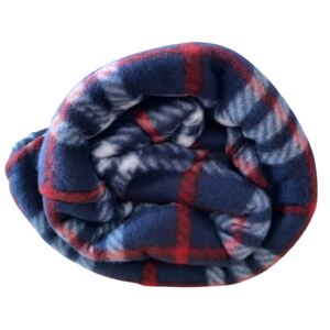 Fleecová deka káro bílá/modrá/červená 150x200 cm