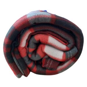Top textil Fleecová deka káro šedá/červená 200x230 cm