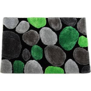 Koberec, zelená / šedá / černá, 170x240, PEBBLE TYP 1