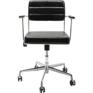 KARE DESIGN Černá kancelářská židle z umělé kůže Dottore