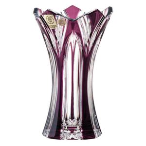 Bohemia Crystal Broušená váza Lotos 155mm - fialová