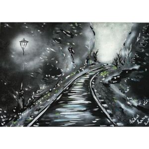 Ručně malovaný obraz Nikol Labe - My way on the track