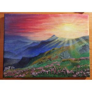 Ručně malovaný obraz Michala Bartoňová - Východ slunce