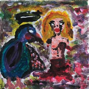 Ručně malovaný obraz Kristýna Horská - Ptačí tvář