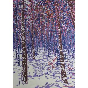 Ručně malovaný obraz Joachym Beruschka - Zimní les