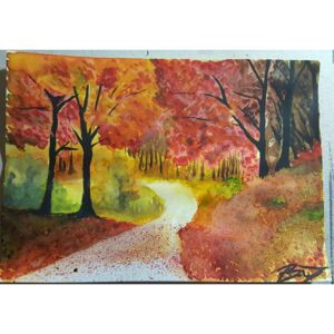 Ručně malovaný obraz Michala Bartoňová - Podzimní les