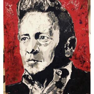 Ručně malovaný obraz Joe Pisttone - Johnny Cash