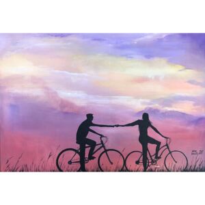 Ručně malovaný obraz Miroslav Doležel - rande na kole