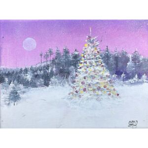Ručně malovaný obraz Miroslav Doležel - vánoční