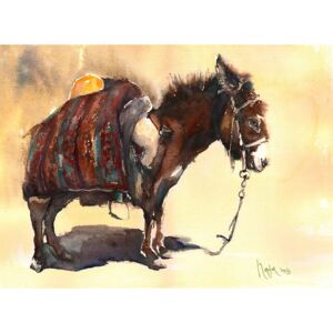 Ručně malovaný obraz Nata Zaikina - Sad Donkey