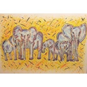 Ručně malovaný obraz Kateřina Suchá - Sloni