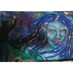 Ručně malovaný obraz Barbara Jakubičková - Ľadový pohľad sna