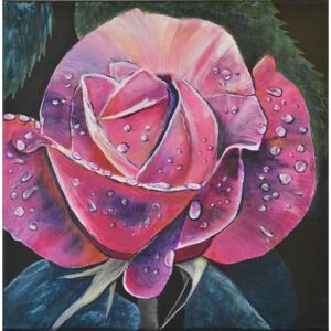 Ručně malovaný obraz Romana Večeřová - " Naivní růže "