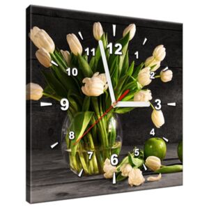 Tištěný obraz s hodinami Krémové tulipány ZP1392A_1AI
