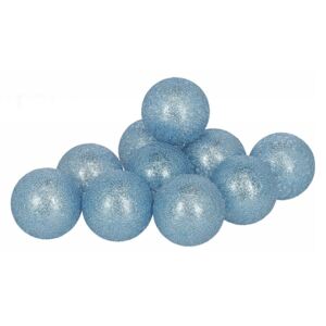 Dekorační svítící modré perleť koule 10 kusů na baterie