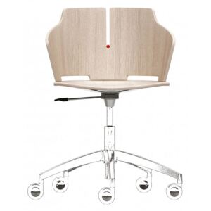 LUXY - Židle PRIMA výškově nastavitelná s kolečky (bílá) s polstrováním