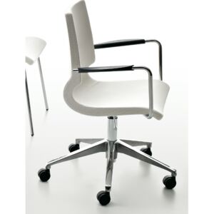 MAXDESIGN - Otočná čalouněná židle na kolečkách s područkami RICCIOLINA 3541