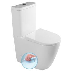 Sapho Sapho TURKU WC kombi zvýšené Rimless + sedátko Soft Close, spodní/zadní odpad, bílá