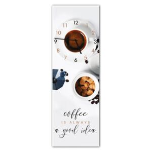 Styler Skleněné nástěnné hodiny - Coffee 2 | Rozměry: 20x60 cm