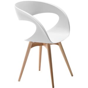 MIDJ - Čalouněná židle RAFF s dřevěnou podnoží