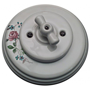 Dekorovaný retro porcelánový vypínač