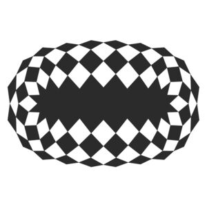 VONDOM - Oválný venkovní koberec MARQUIS černá/bílá