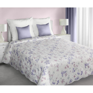Přehoz na postel TORSTI 220x240 cm krémová/fialová Mybesthome