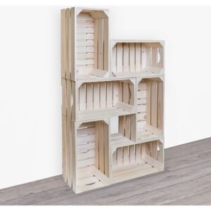 Foglio Dřevěné bedýnky knihovna 62x102x20 cm
