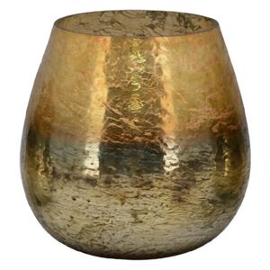 Skleněný svícen Vitreous ve zlaté patině - 12x12 cm