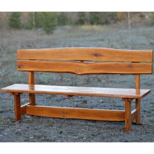 KULHÁNEK nábytek Zahradní lavice s opěradlem - rustikální Délka: 170 cm, Odstín nátěru: olej - bezbarvý