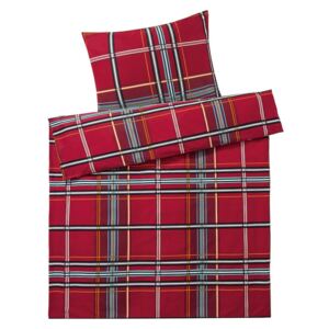 MERADISO® Flanelové ložní prádlo, 140 x 200 cm (káro/červená)