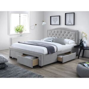 Čalouněná postel ELECTRA 140 x 200 cm šedá Matrace: Bez matrace