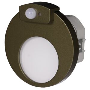Zamel 02-212 schodišťové svítidlo s pohybovým a soumrakovým čidlem do krabice 14V DC MUNA LED zlatá patina IP20 Barva světla: Teplá bílá