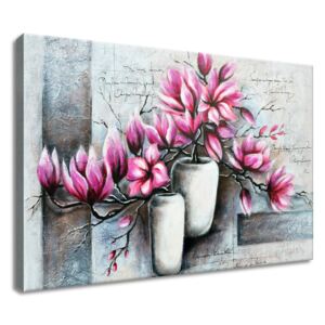 Gario Obraz na plátně Růžové magnolie ve váze Rozměry (š x v): 60 x 40 cm