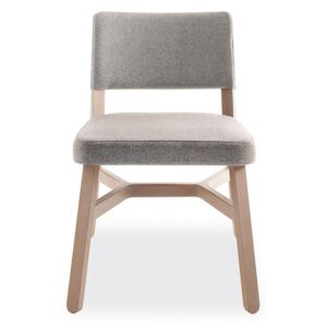 BILLIANI - Dřevěná židle s čalouněným sedákem a opěradlem CROISSANT 570